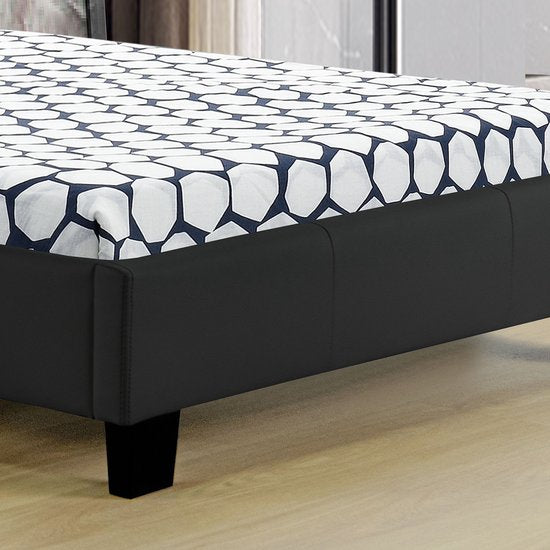 Polsterbett Verona - 90 x 200 cm - Schwarz - LED-Beleuchtung