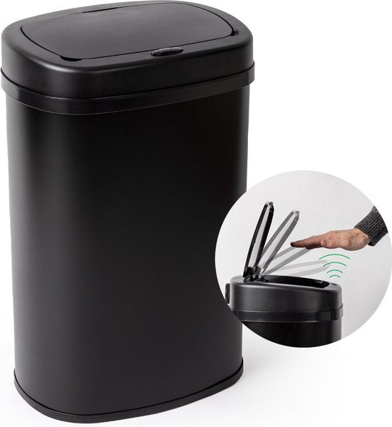Mülltonne mit Sensor – 50 l – Soft-Close – Fingerabdruckfrei – Hygienische Wahl – Schwarz