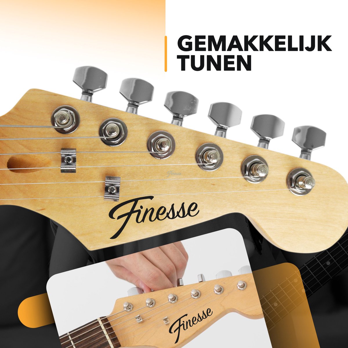 Finesse E-Gitarre mit Hülle – Sunburst – Full-Size 4/4