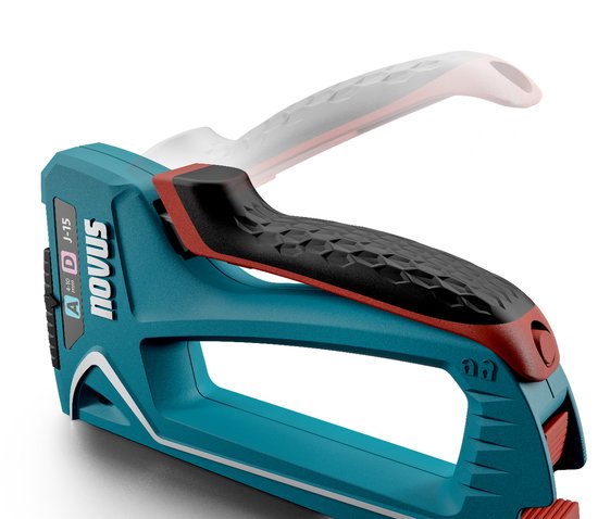 Novus Handtacker J-15 – Tacker – für Klammern der Typen A, D, H und G – zum Befestigen von u. a. Textilien, Leder, Folien, Papier, Kork und weichen Kunststoffplatten