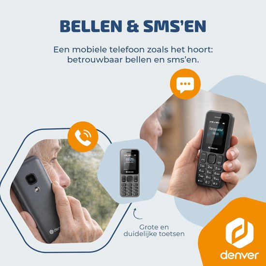 Denver Senioren-Handy 4G – GSM – Smartphone-frei aufwachsen – FM-Radio – Dual-SIM – SIM-Lock-frei – Modell 2026 – FAS1880L