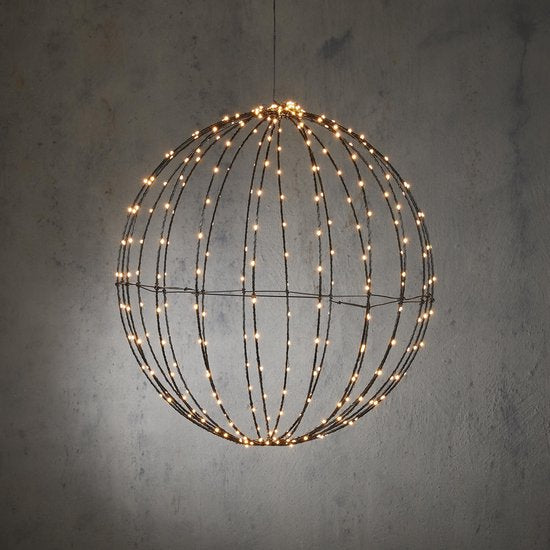 Luca Lighting Weihnachtslichterkugel mit warmweißen LED-Lichtern - Ø50 cm - Schwarz