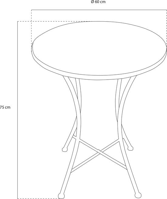 AXI Amélie Bistrotisch – Earth Brown – Gartentisch aus Metall – Rund – 60 x 60 x 75 cm – Mosaik-Optik – Mit Keramikfliesen eingelegt – Für Garten, Terrasse und Balkon