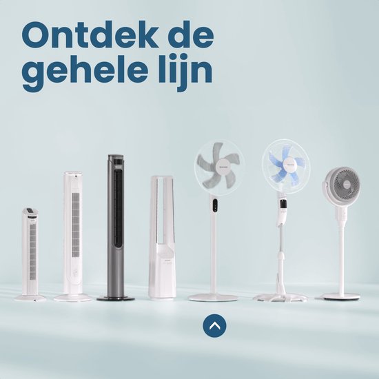 Auronic Stativventilator - Standventilator - Luftkühler - Boden- und Tischventilator - 3-in-1 - 12 Geschwindigkeiten - Leiser Ventilator - Ventilator - Mit Fernbedienung - Weiß