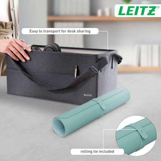 Leitz Große Schreibtischunterlage 80 × 40 cm – rutschfest – Schreibtischmatte – wasserdicht – für Tastatur und Maus – Mint