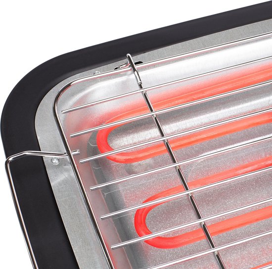Tristar BQ-2813 Elektrogrill – Raucharmer Tischgrill 2000 W – Grillrost 38 x 22 cm – Schwarz – Perfekt für den Balkon oder den Campingplatz