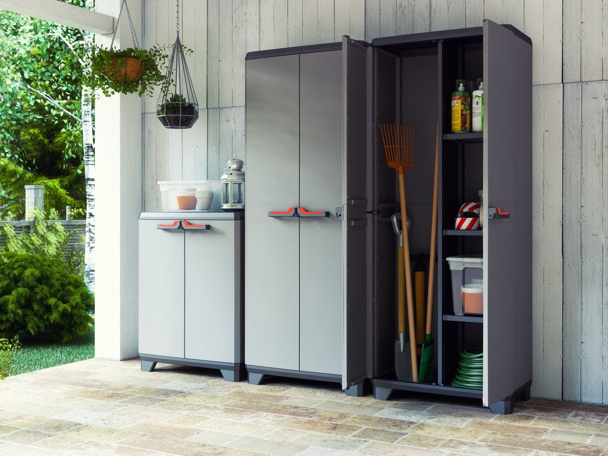 Keter Stilo Hochschrank - 3 Fachböden - 68x39x173 cm - Dunkelgrau/Schwarz