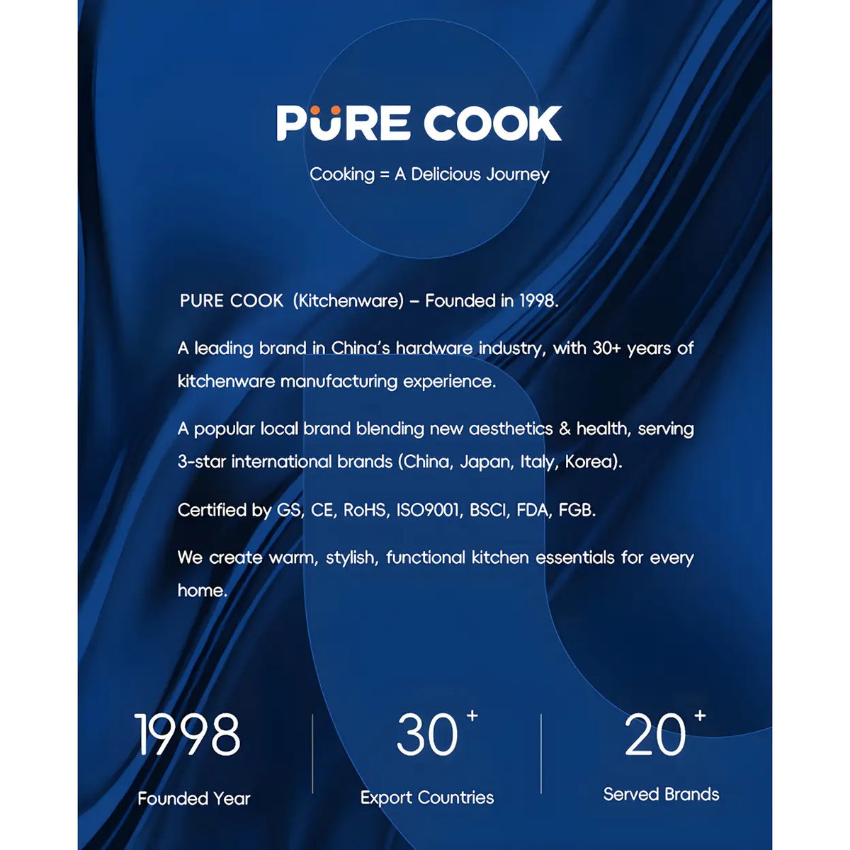 PURE COOK 304 dreischichtige Edelstahl-Pfanne – 20 cm – induktionsgeeignet – ohne Deckel