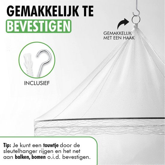 Travelhawk Moskitonetz XL - Rundes Moskitonetz - Moskitonetz 2 Personen - Reise Moskitonetz - Moskitonetz 1 Person - Moskitonetz geeignet für 1 und 2 Personen Bett