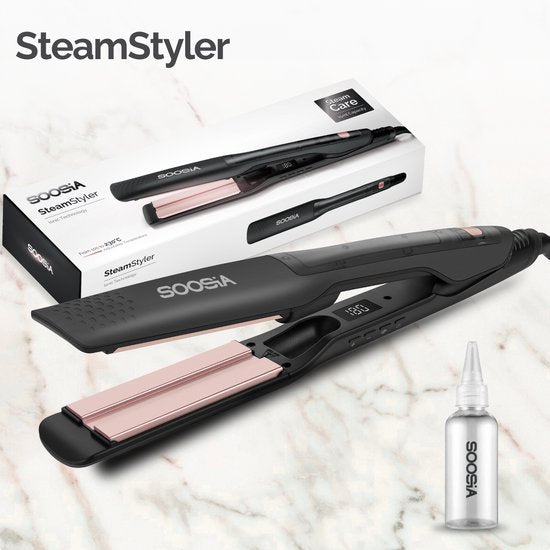 Soosia SteamStyler - Dampfglätter & Lockenstab - Dampftechnologie - einstellbar 100°C bis 230°C