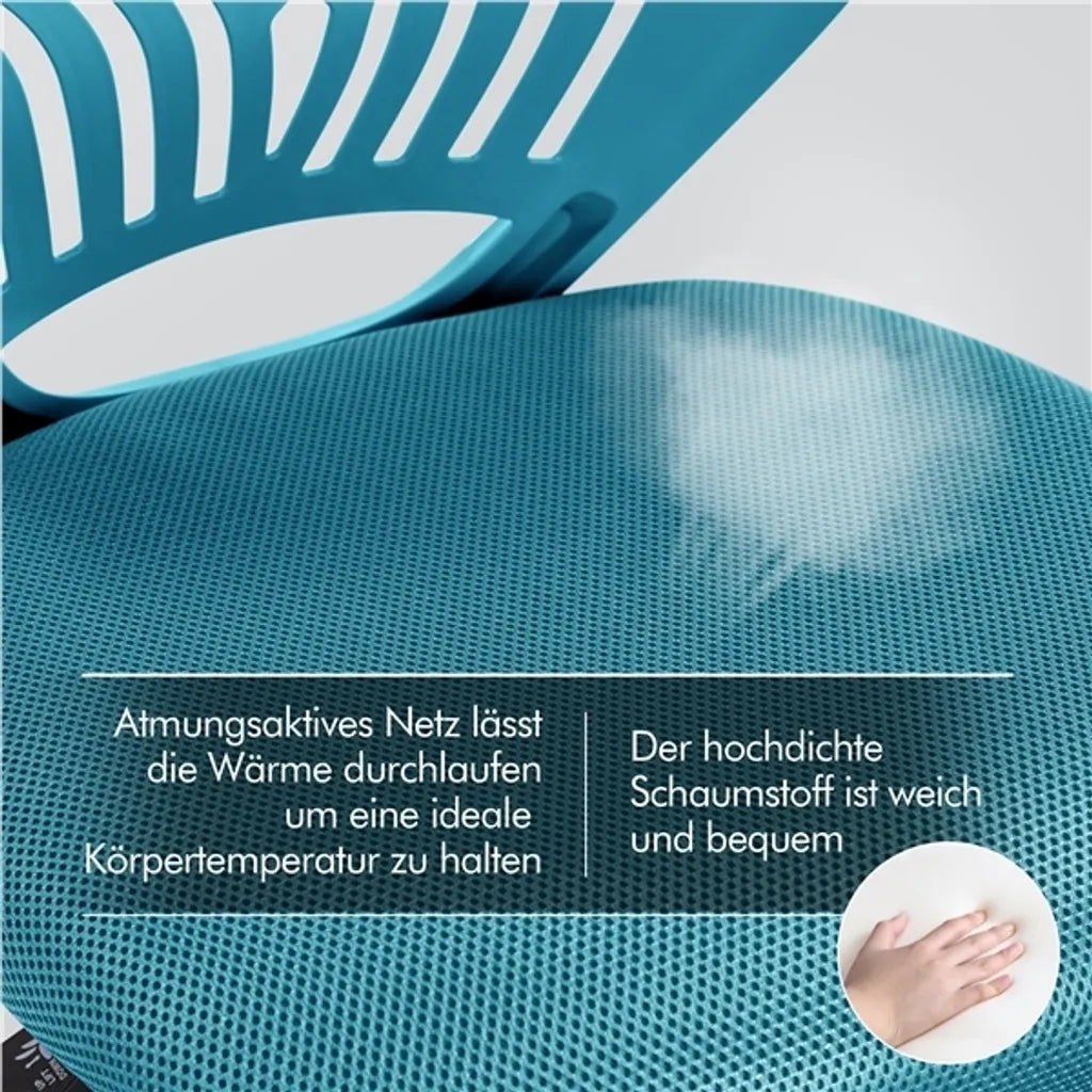 Yaheetech Drehstuhl ohne Armlehnen, Türkis