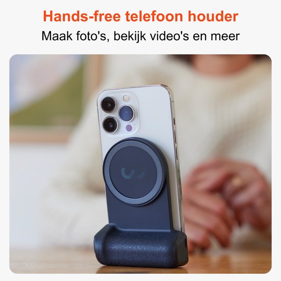 Shiftcam SnapGrip - Komfortabler Griff mit kabelloser Auslösetaste - Einfaches kabelloses Aufladen (5W) - Kompatibel mit MagSafe - Grau