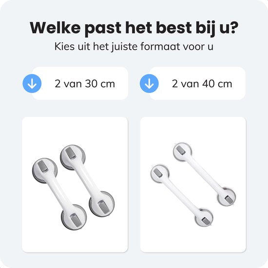 Luft - Haltegriff mit Saugnapf - für die Dusche - 2 Stück - Extra sicher & stark - 40cm