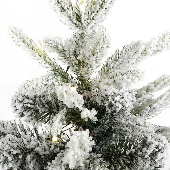 Black Box Trees Kunstweihnachtsbaum Grimshaw mit Schnee H 120 x T 60 cm – Kunstbaum mit Topf – Kunstweihnachtsbaum für den Innenbereich – 206 Zweige – Grün