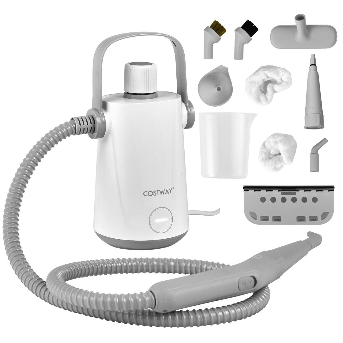 Coast Handdampfreiniger - 1000W - 300ml - Inkl. 10 Zubehörteile - Grau/Weiß