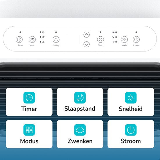 Bloomfold Mobile Air Conditioner - 12.000 BTU - 4-in-1 - Klimaanlage mit Fensterdichtungs-Kits - Schlafzimmer - Wohnzimmer - kühlen bis zu 35mÂ²