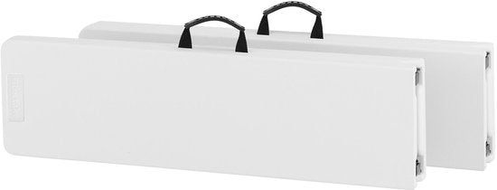 tectake® 2er-Set klappbare Bänke – Gartenbänke – für 8 Personen – Bierbank – tragbare Bänke für Camping-Tisch – Biertisch – Picknicktisch – Gartentisch – 500 kg Tragkraft pro Bank – Weiß