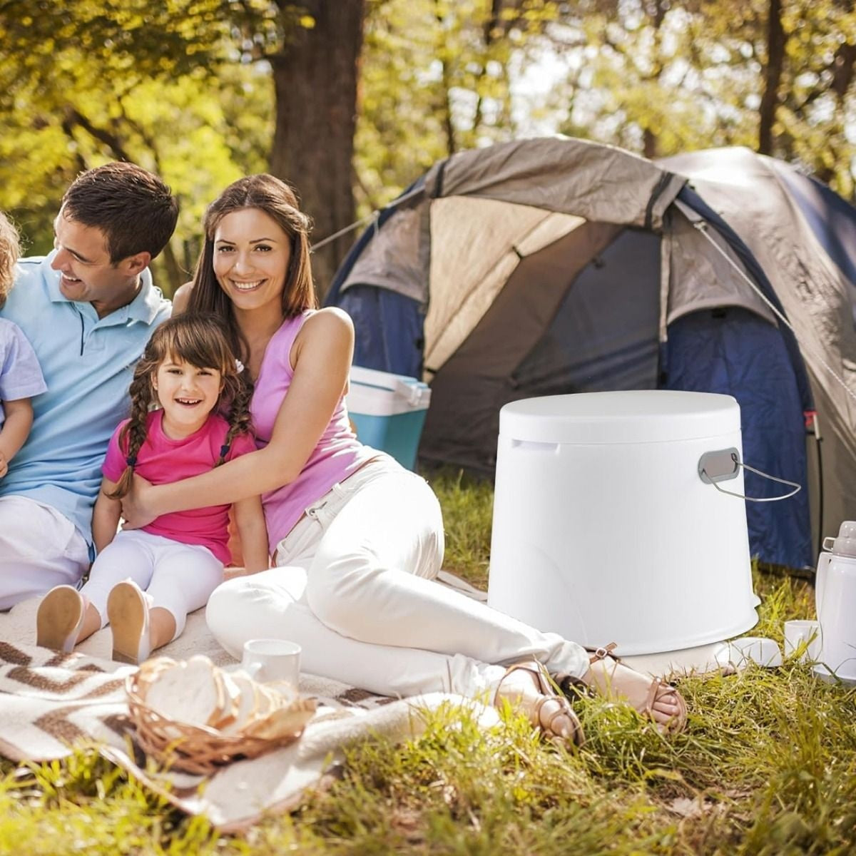 Coast Camping Toilette Tragbare Reisetoilette - Weiß