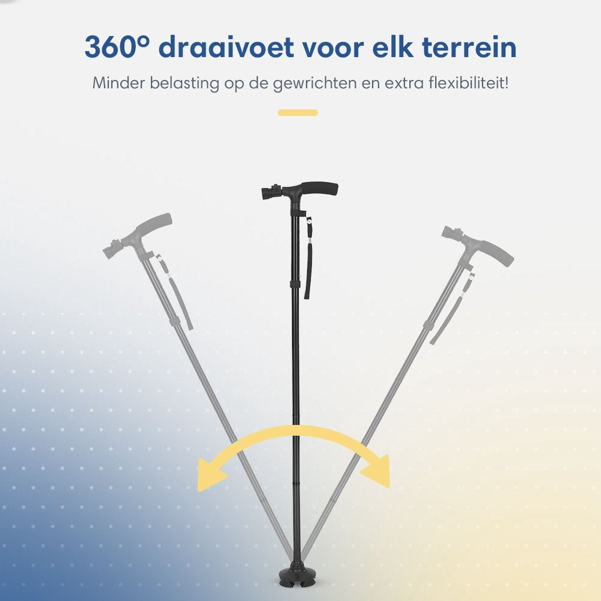 SafeLife Gehstock mit LED-Licht - faltbar und verstellbar