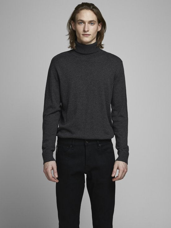 Jack & Jones - Herrenpullover Emil Knit Rollkragen - Grau - Größe XXL