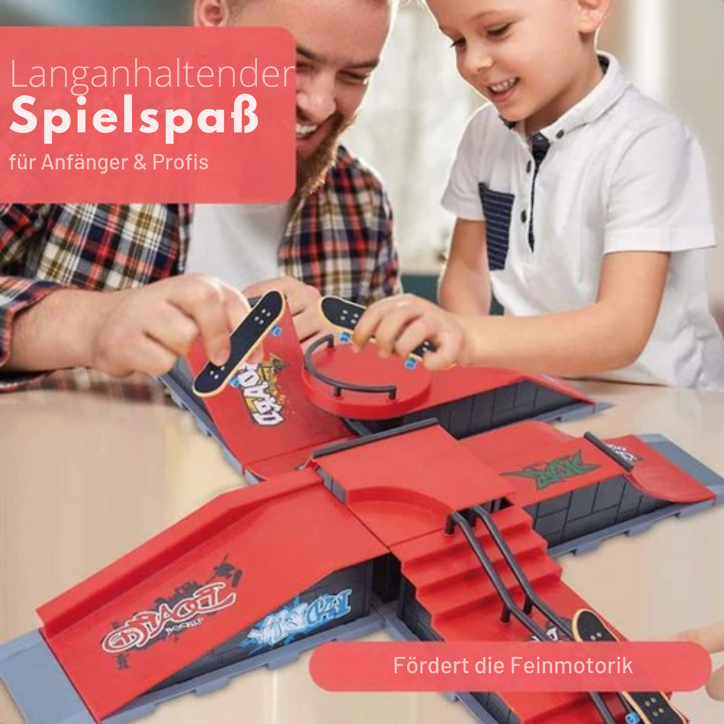 Fingerboard skatepark - 6 Rampen - 6 Skateboards - Tech - Finger - Finger Skateboard - Mini - Skate-Rampe - Deck - Fingerboards & Zubehör