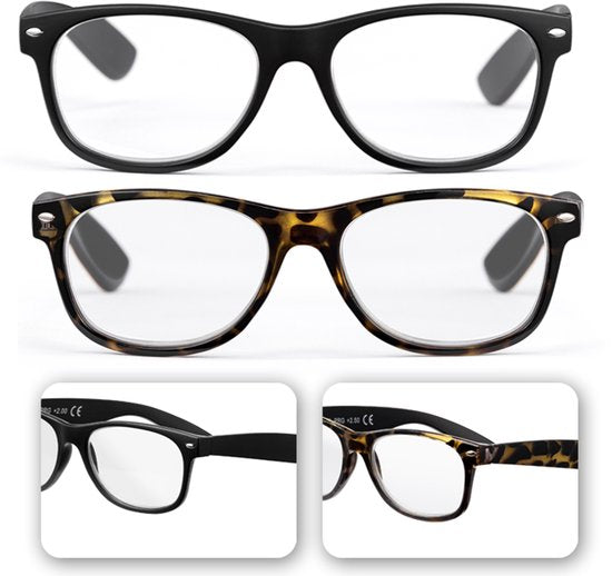 Milanoro - Praktische Lese- und Sonnenbrille in einem inklusive kostenlosem Schutzetui - Schildkrötenmotiv - +2