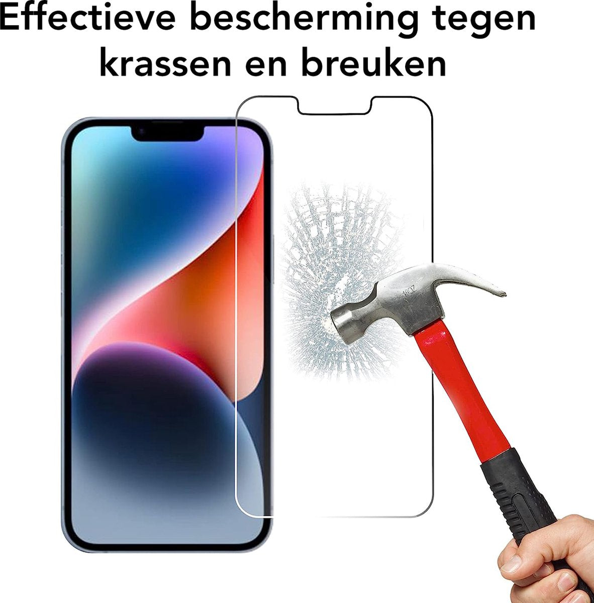 Podec 3x Displayschutzfolie und 3x Kameralinsenschutz - iPhone 14 - Transparent und kratzfest - gehärtete Glasabdeckung