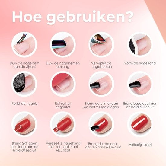 Moods Gellac Starter Pack - Grundierung - Basislack - Decklack - Gellack - LED-Lampe Nagellack - 7.3 ML