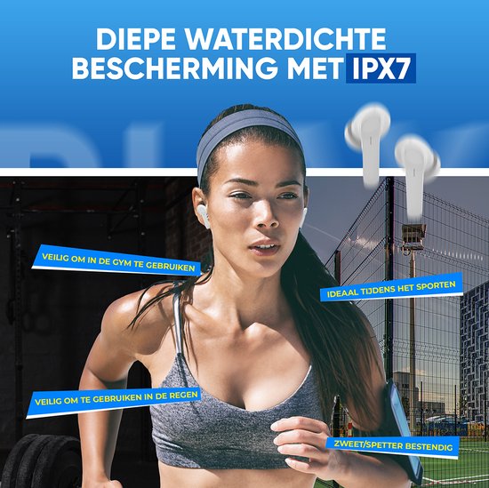 Otiume - Drahtlose Ohrhörer - Bluetooth-Kopfhörer - Drahtlose Ohrhörer - 32 Stunden Spielzeit - Hi-Fi Sound - Weiß