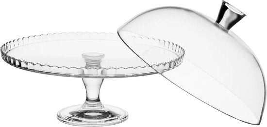 Pasabahce-Platte – mit Glasglocke – Glas – 32,2 cm