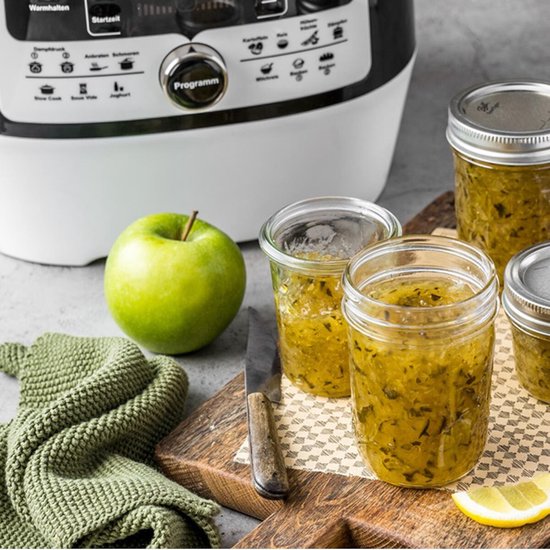 Rommelsbacher Multifunktions-Schnellkochtopf „Mein Hans“ MD 1000 – 14 Programme – Schnellkochen, Reis kochen, Anbraten, Dämpfen, Slow Cooking, Sous-vide, Backen und Braten, Frittieren – 6 Liter
