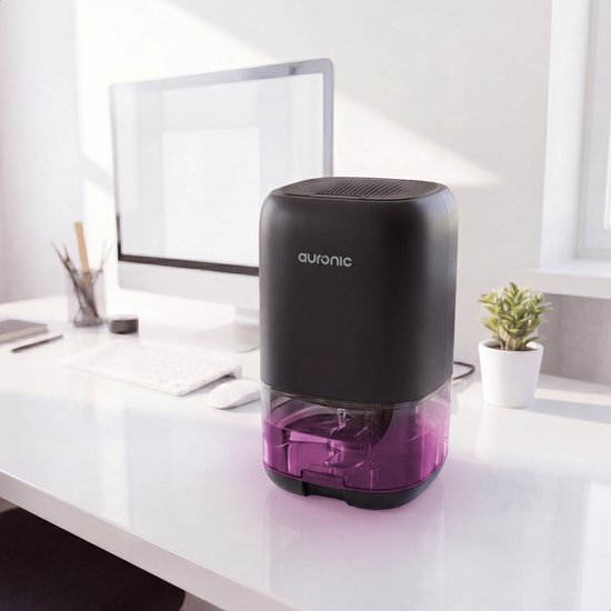 Auronic Luftentfeuchter 450 ml/Tag – 1 l – 40 W – 10–20 m² – LED – Schwarz