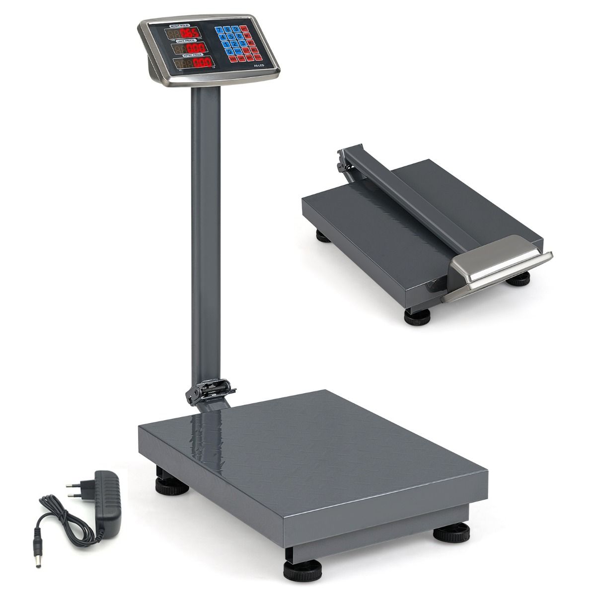 Coast Digitale Plattformwaage – Tragkraft 300 kg – Preisberechnung – silber