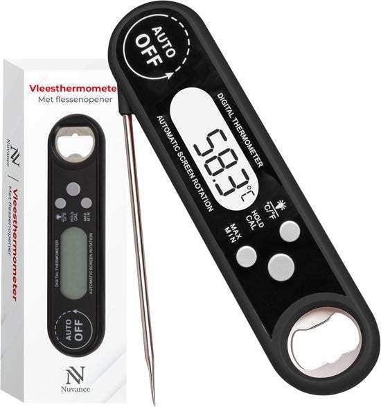 Nuvance Fleischthermometer - BBQ Zubehör - Digitales Thermometer - Kochen - für Küche, Ofen, Kern, Lebensmittel & Zucker