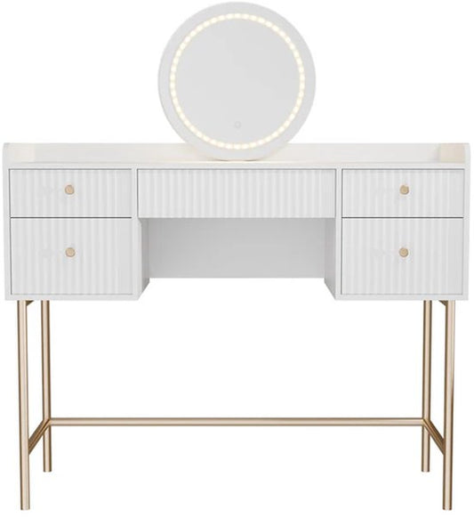 Schminktisch Samira - Inkl. Spiegel und LED - Weiß