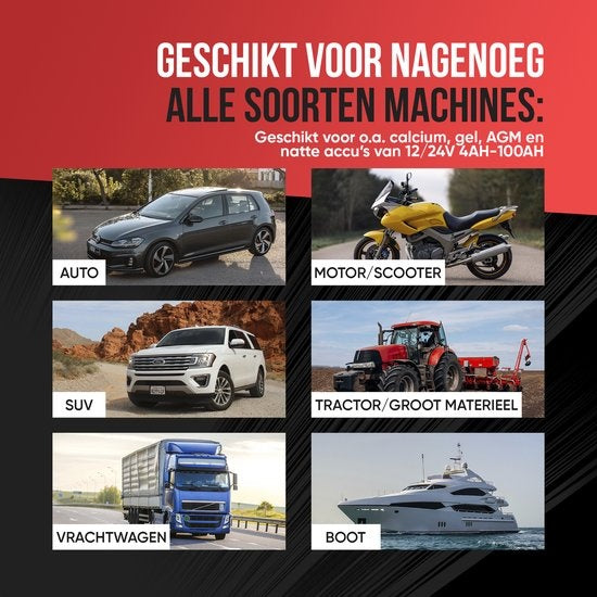 Strex Batterieladegerät - 12/24V 4/6/8A - Reparaturmodus - Tropf-Ladegerät - Batterieladegerät für Auto / Motorrad / Motorroller / Boot / Wohnmobil