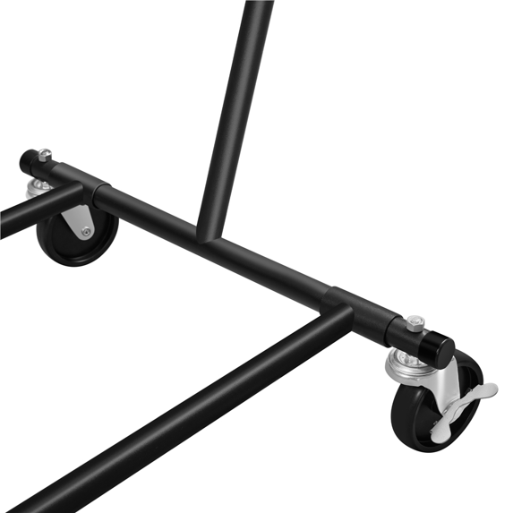 Yaheetech Kleiderständer – Verstellbar 129,5–189 cm – Auf Rollen – 90 kg – Schwarz