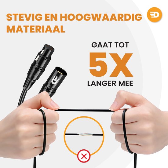 Drivv. Premium-XLR-Kabel – Mikrofonkabel – Stecker auf Buchse, 3-polig – 1 Meter