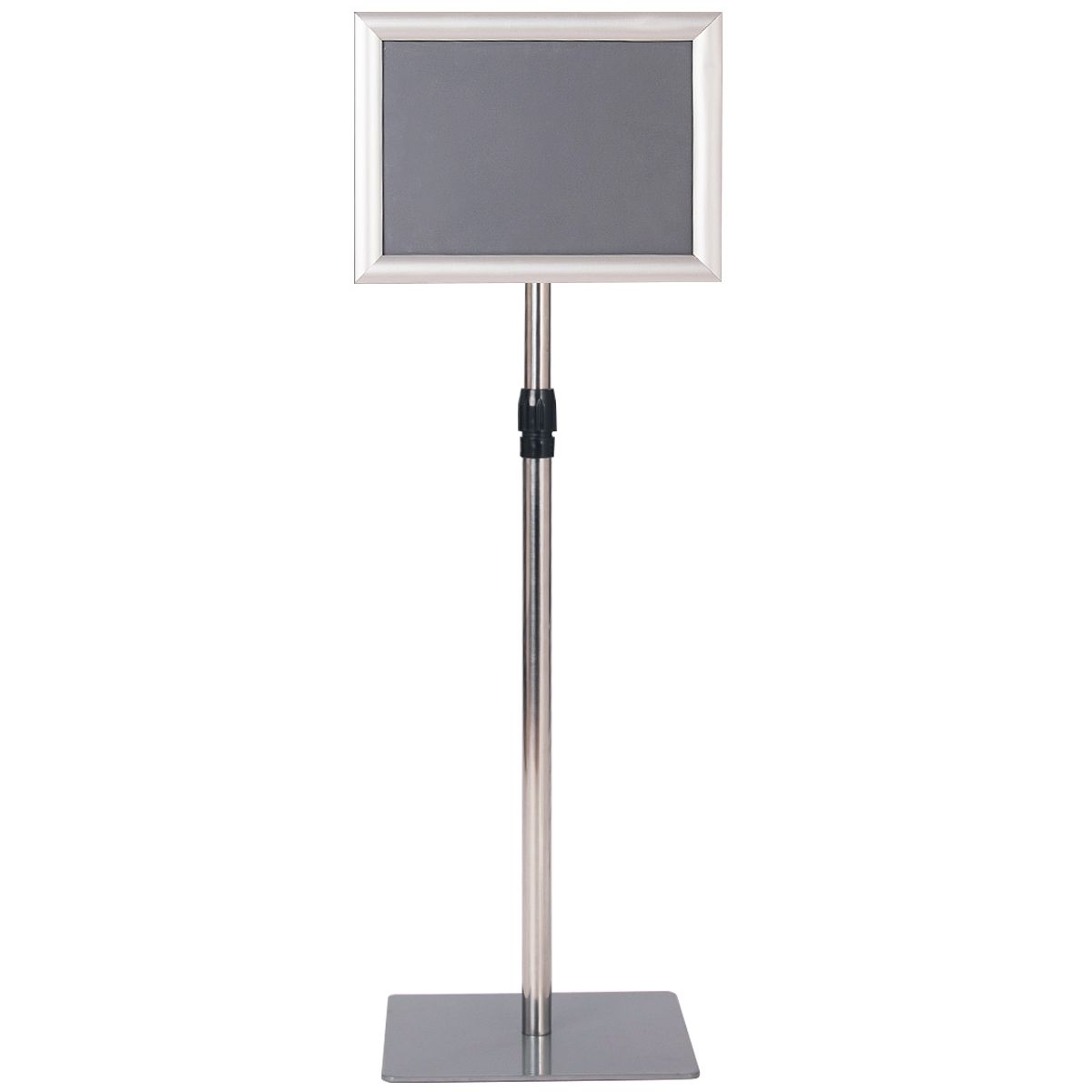 Küsteninformationsständer A4 - verstellbar 73,5-118 cm - silber - 2er Set mit Posterrahmen