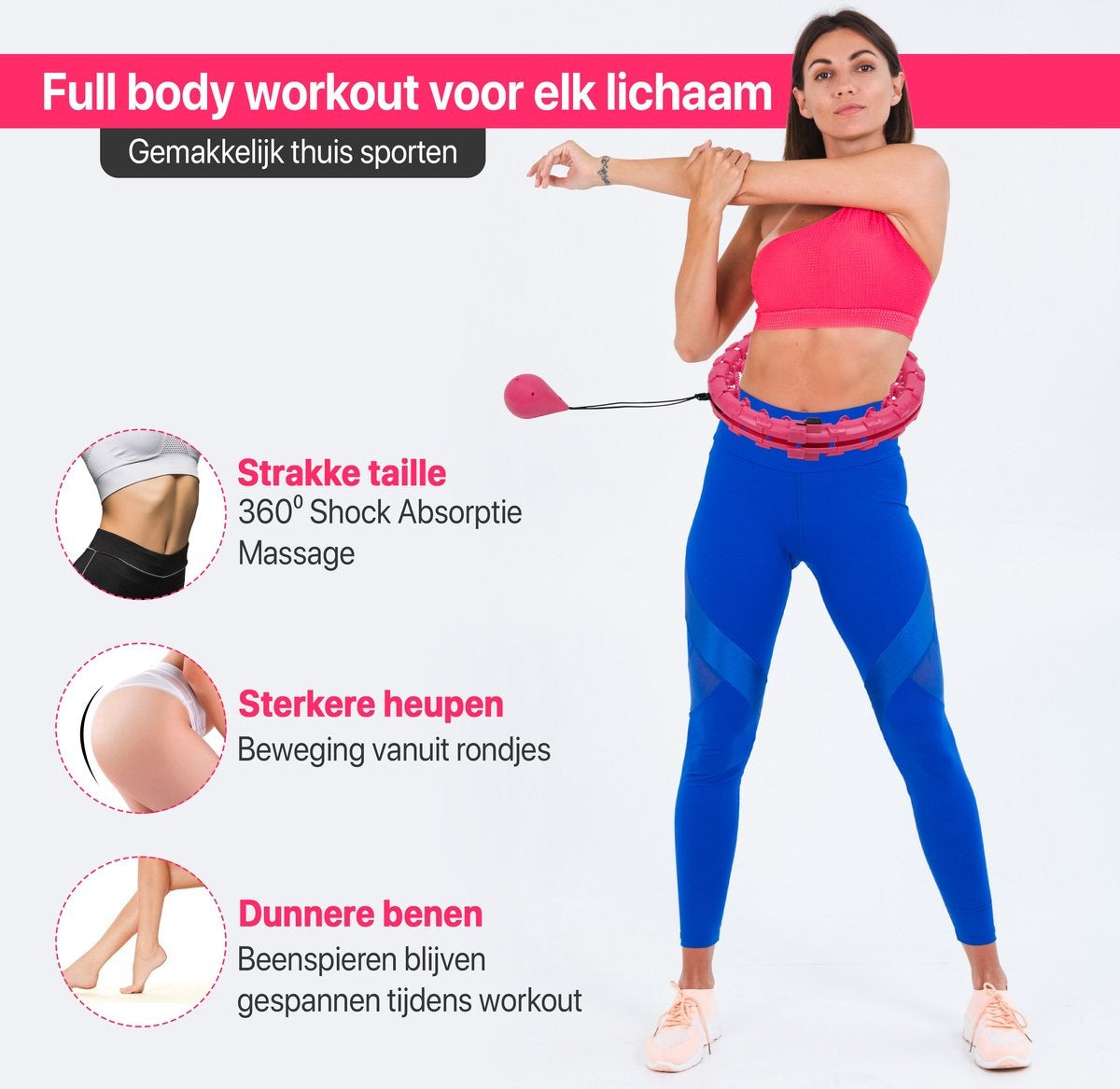 Niceey - Fitness Hula Hoop Reifen - mit Gewicht - Pink