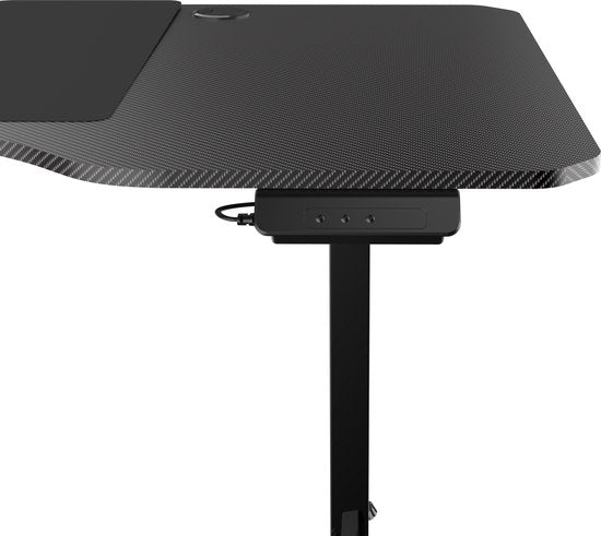 VDD Gaming – Schreibtisch – Gaming-Schreibtisch – Sitz-Steh-Schreibtisch – elektrisch höhenverstellbar – Sitz-Steh-Schreibtisch – Gaming-Schreibtisch – Computertisch – 160 x 75 cm – schwarz – maximale Höhe 117 cm