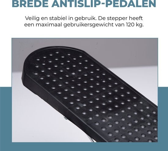 Umbro Stepper Fitness - Heimtrainer - Stepper mit Widerstandsbändern - Elektrische Anzeige - Schwarz/Weiß