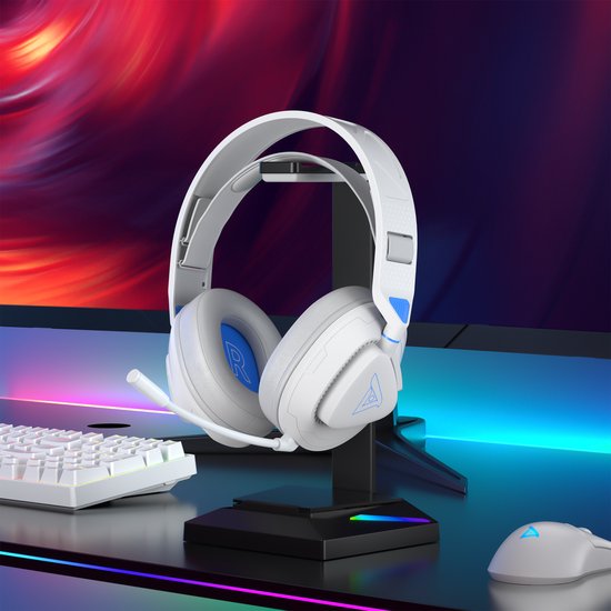 TAIDU THS318 2,4-GHz-Gaming-Headset – Over-Ear-Kopfhörer – mit Mikrofon – Geeignet für PC/PS4/PS5, Nintendo Switch – Weiß