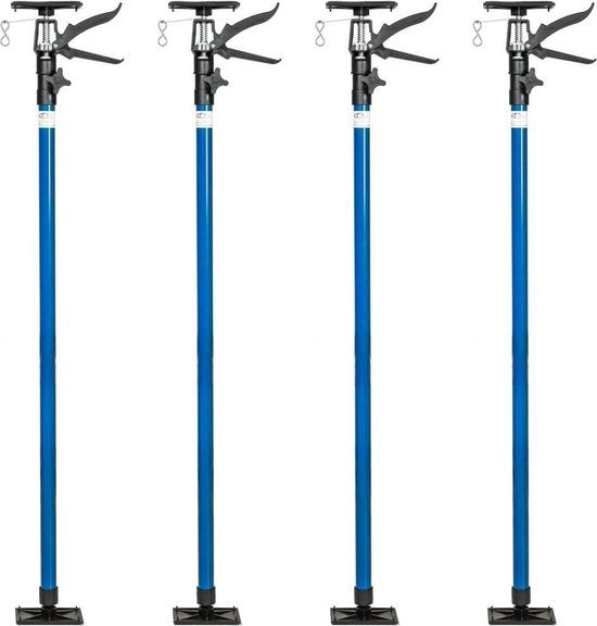 tectake - set van 4 plafondsteunen 115 - 290 cm - blauw - 402400