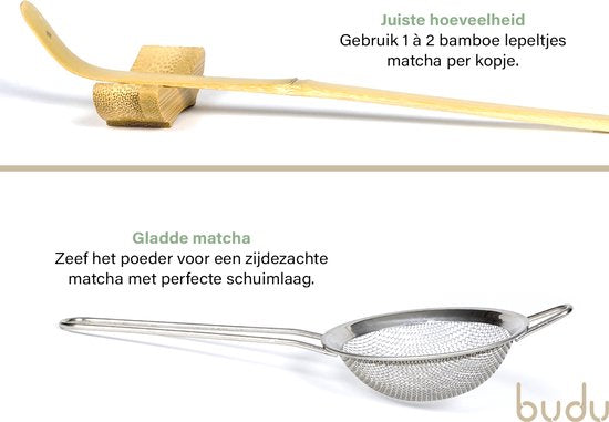 Budu Matcha-Set 7-teilig - Matcha-Besen - Matcha-Schale - Matcha-Besen - Matcha-Starter-Set - Sieb - Matcha-Geschenkset - Weihnachtsgeschenk