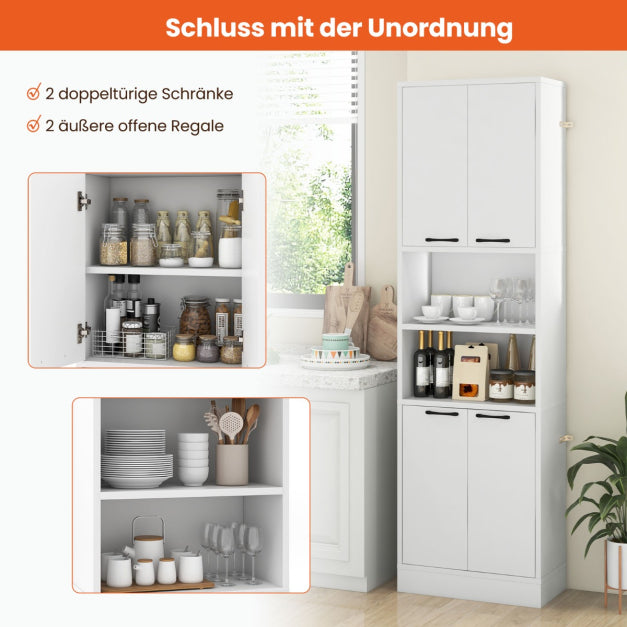 Coast Küchenschrank - MDF & Holz - 56 x 30 x 190 cm - Weiß