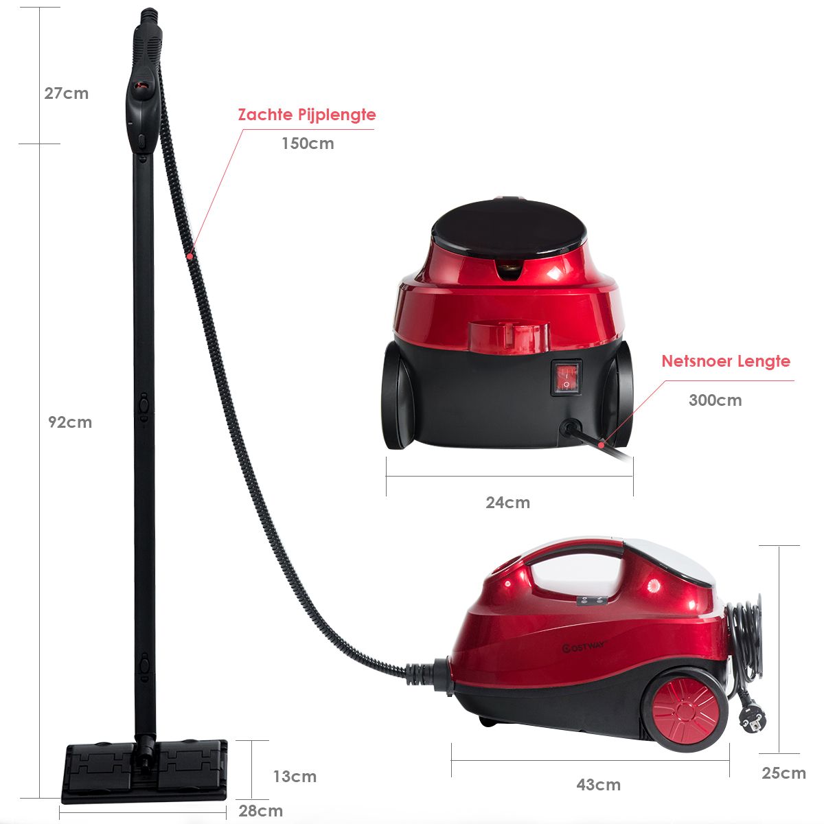 Coast Dampfreiniger – 19 Aufsätze – 2000 W – 1,5-Liter-Tank – Blau