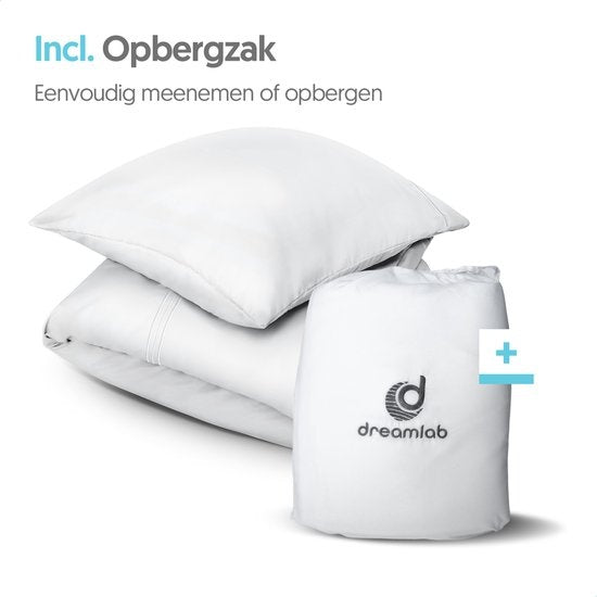 Dreamlab Bettbezugsset - 140 x 200/220 cm - Bettwäsche mit Kissenbezug - Eine Person - Four Seasons - Mikrofaser - Off White