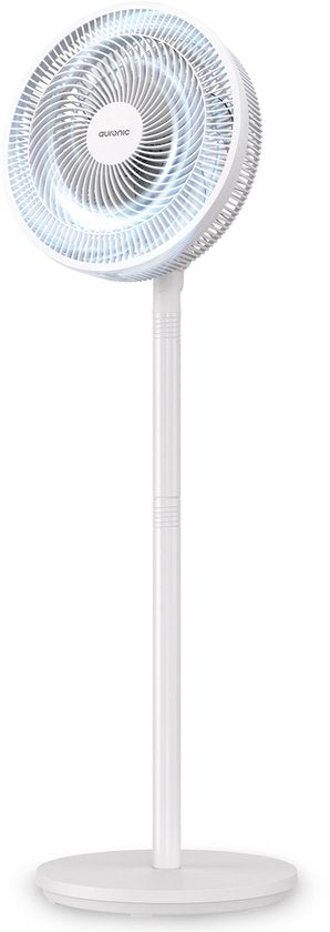 Auronic Stehventilator - 3 Geschwindigkeiten - 85° Oszillation - einstellbar von 70-116 cm - Weiß