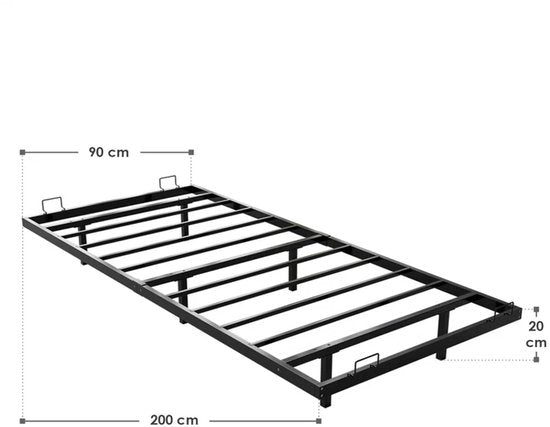 Metallbett Palamos - 90 x 200 cm - Inkl. LED - schwarz